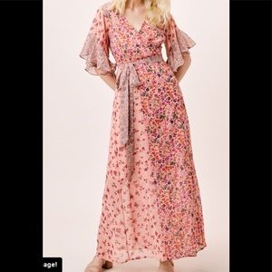Love stitch maxi floral wrap dress size XL